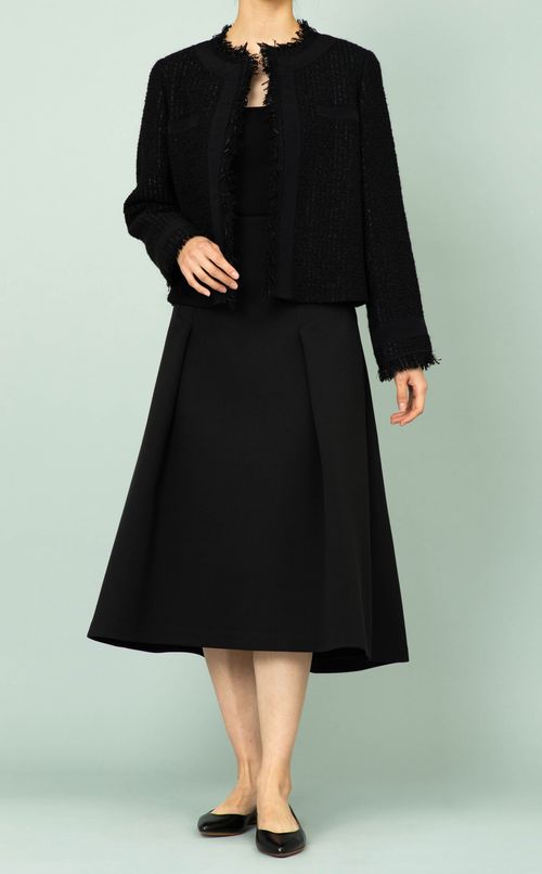 ボックスプリーツミディスカート