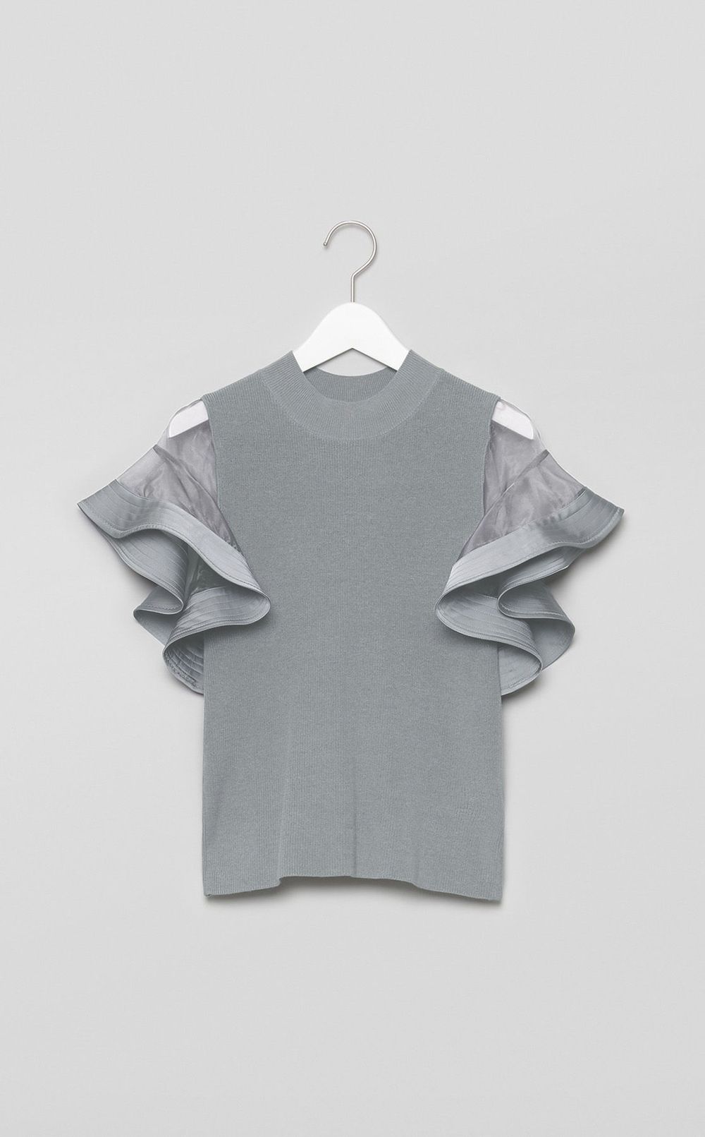 ラッフルブレードスリーブニット