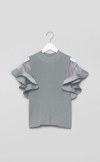 ラッフルブレードスリーブニット