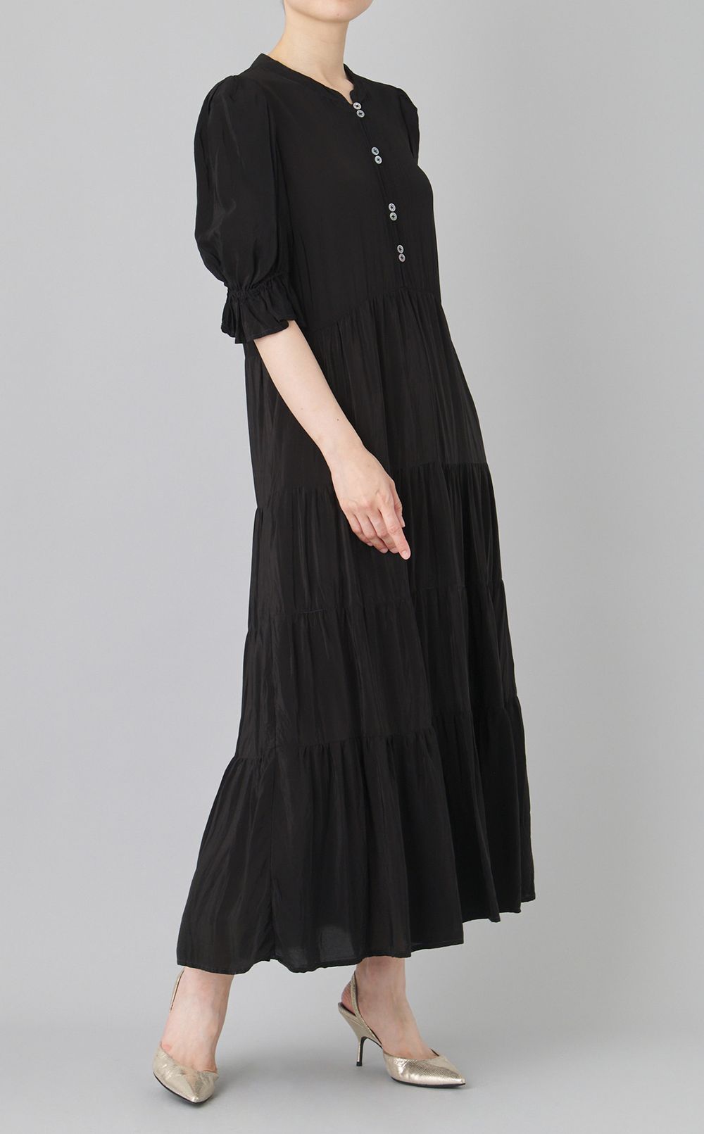 【reADdress】パフスリーブロングワンピース