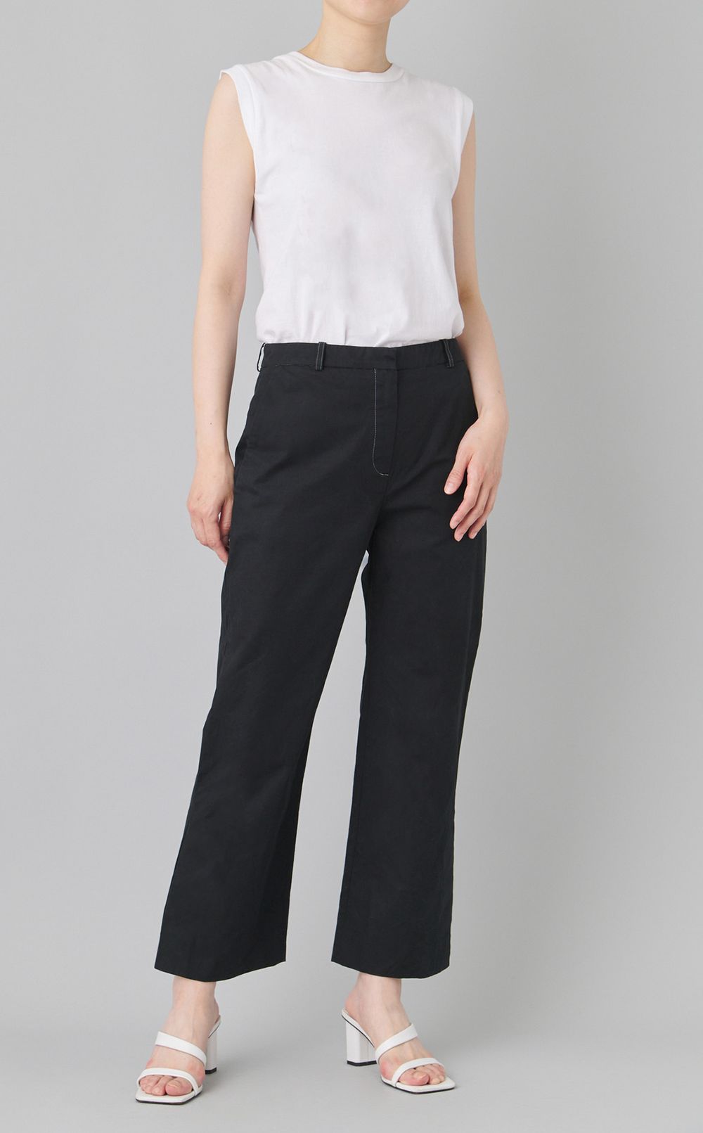 【reADdress】コットンソリッドスリット入りパンツ