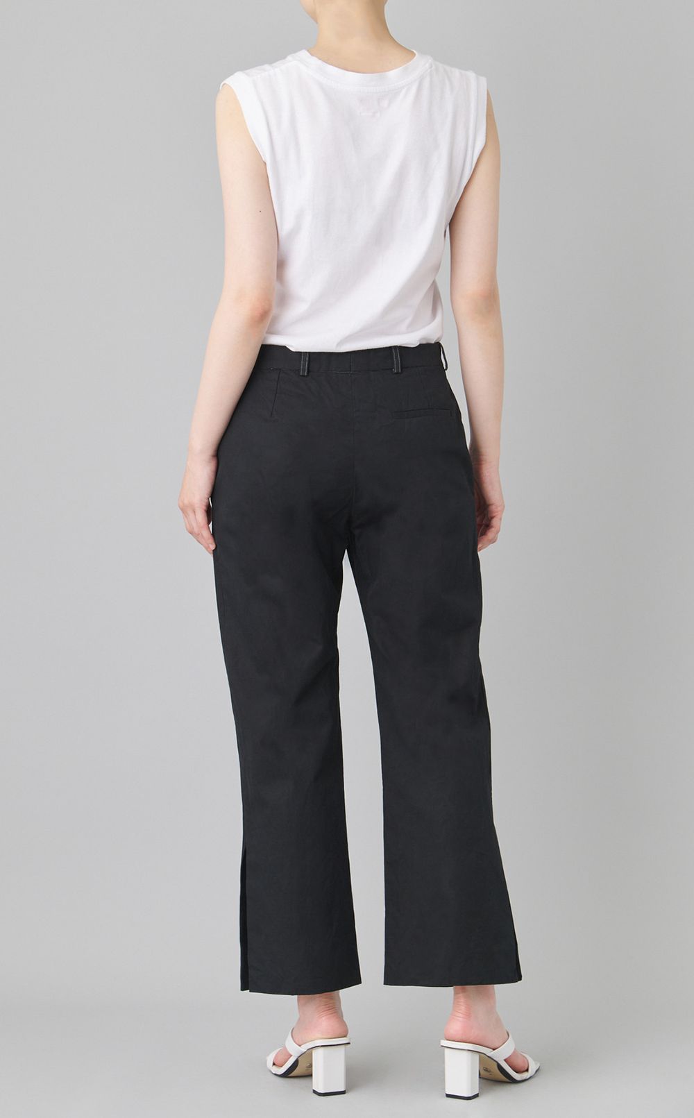 【reADdress】コットンソリッドスリット入りパンツ