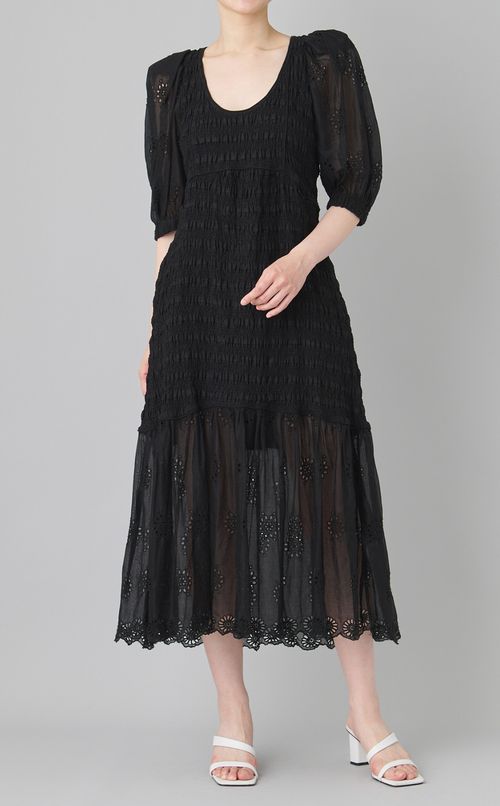 【reADdress】アイレットレースパフスリーブドレス