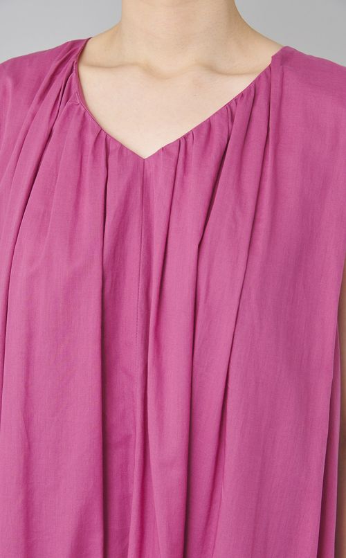 Vネックシアーローンワンピース