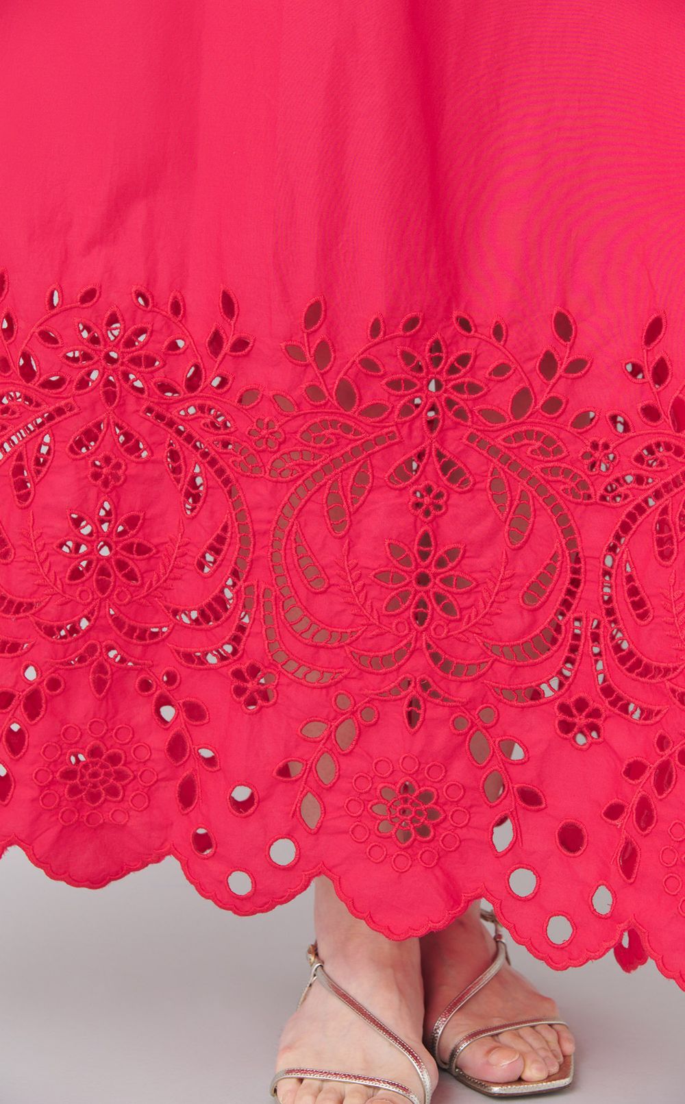 コットンレースノースリーブワンピース