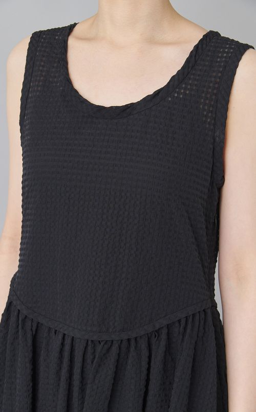 シアーギンガムノースリーブワンピース