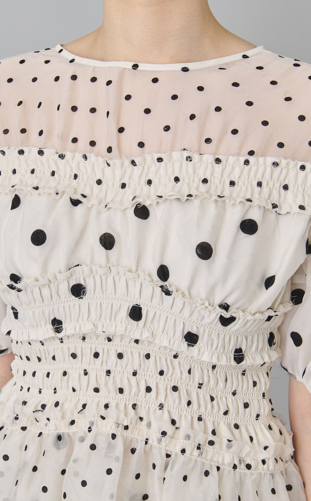 2wayスリーブドットブラウス