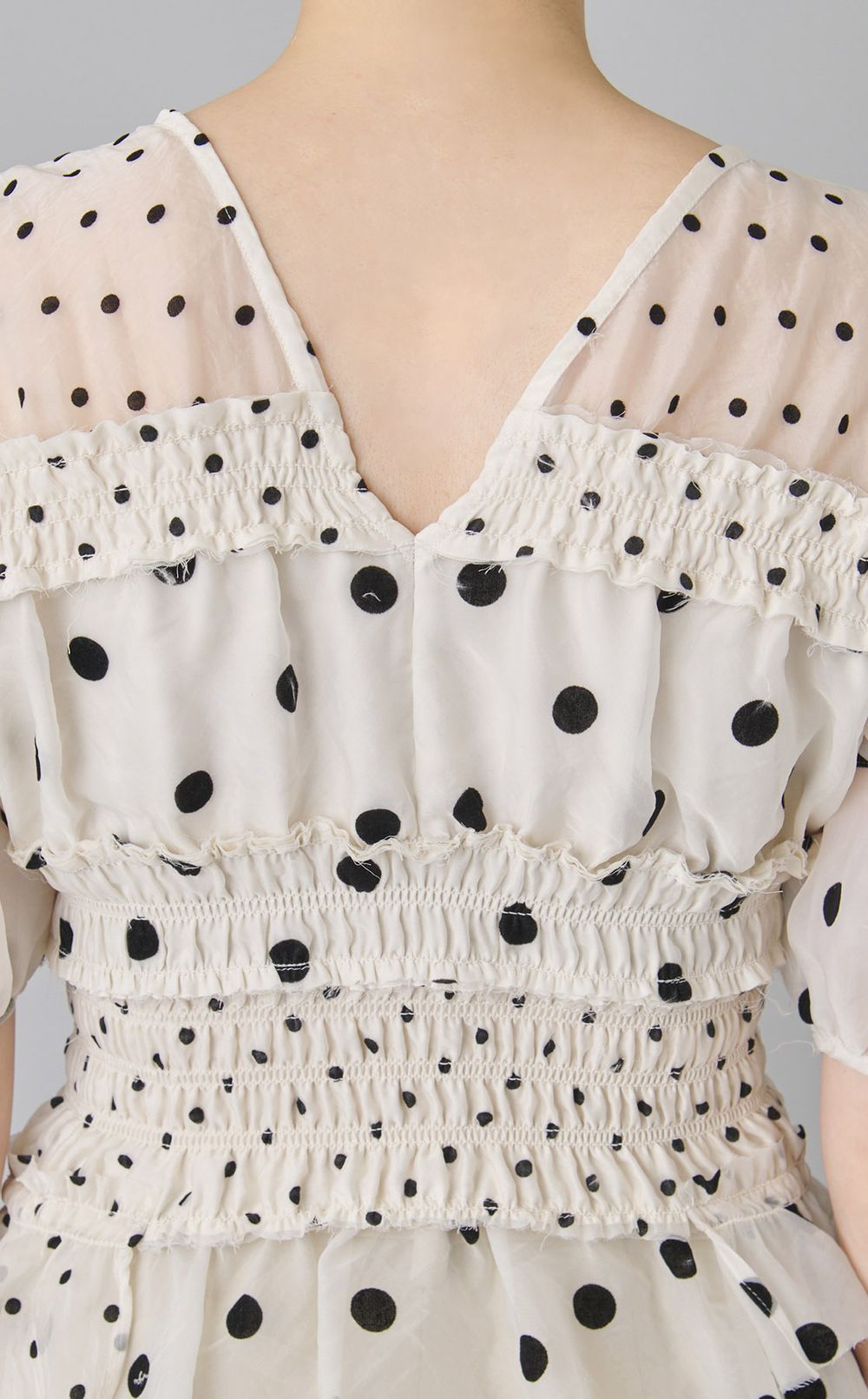 2wayスリーブドットブラウス