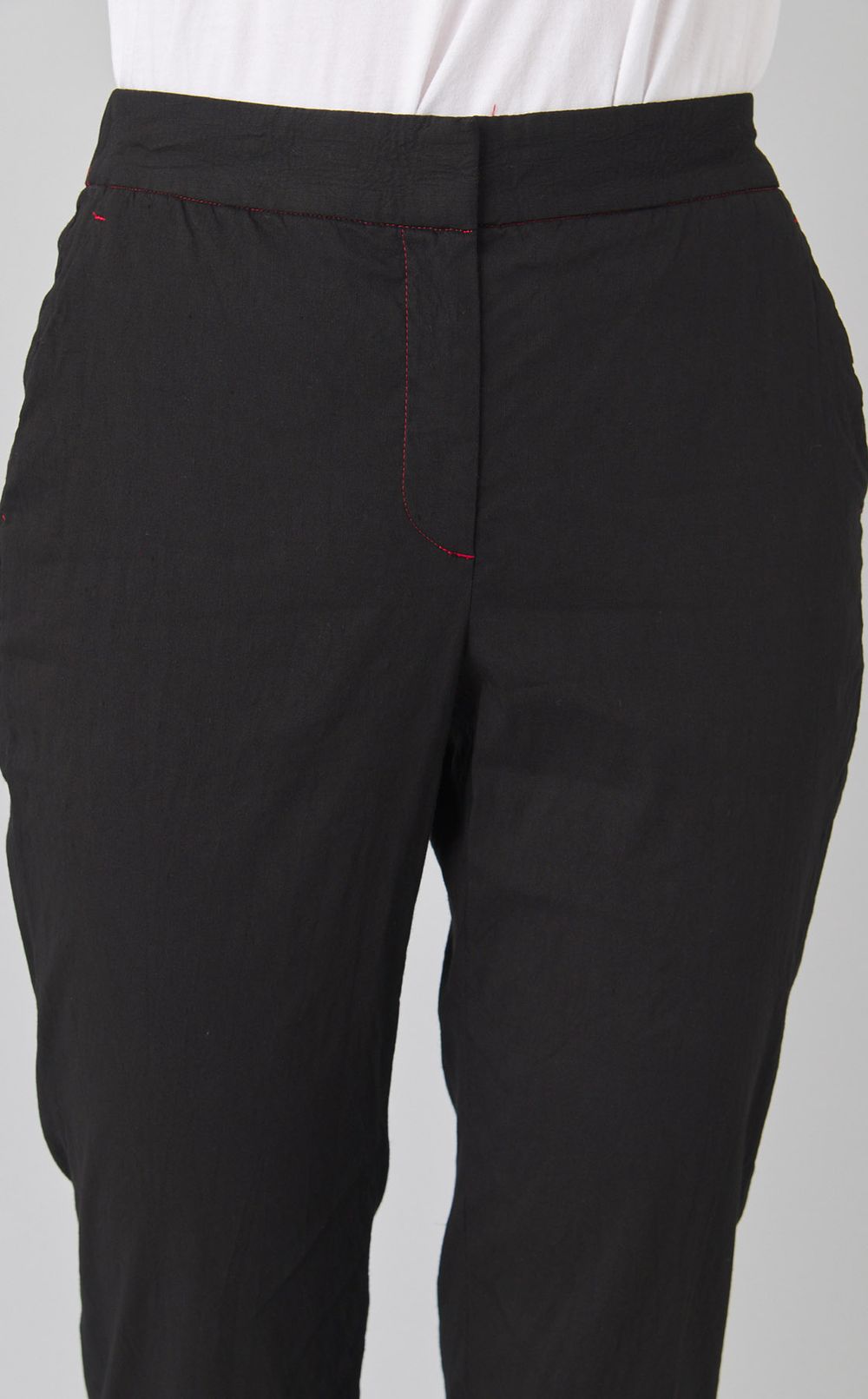 【reADdress】リネン混スリムテーパードパンツ