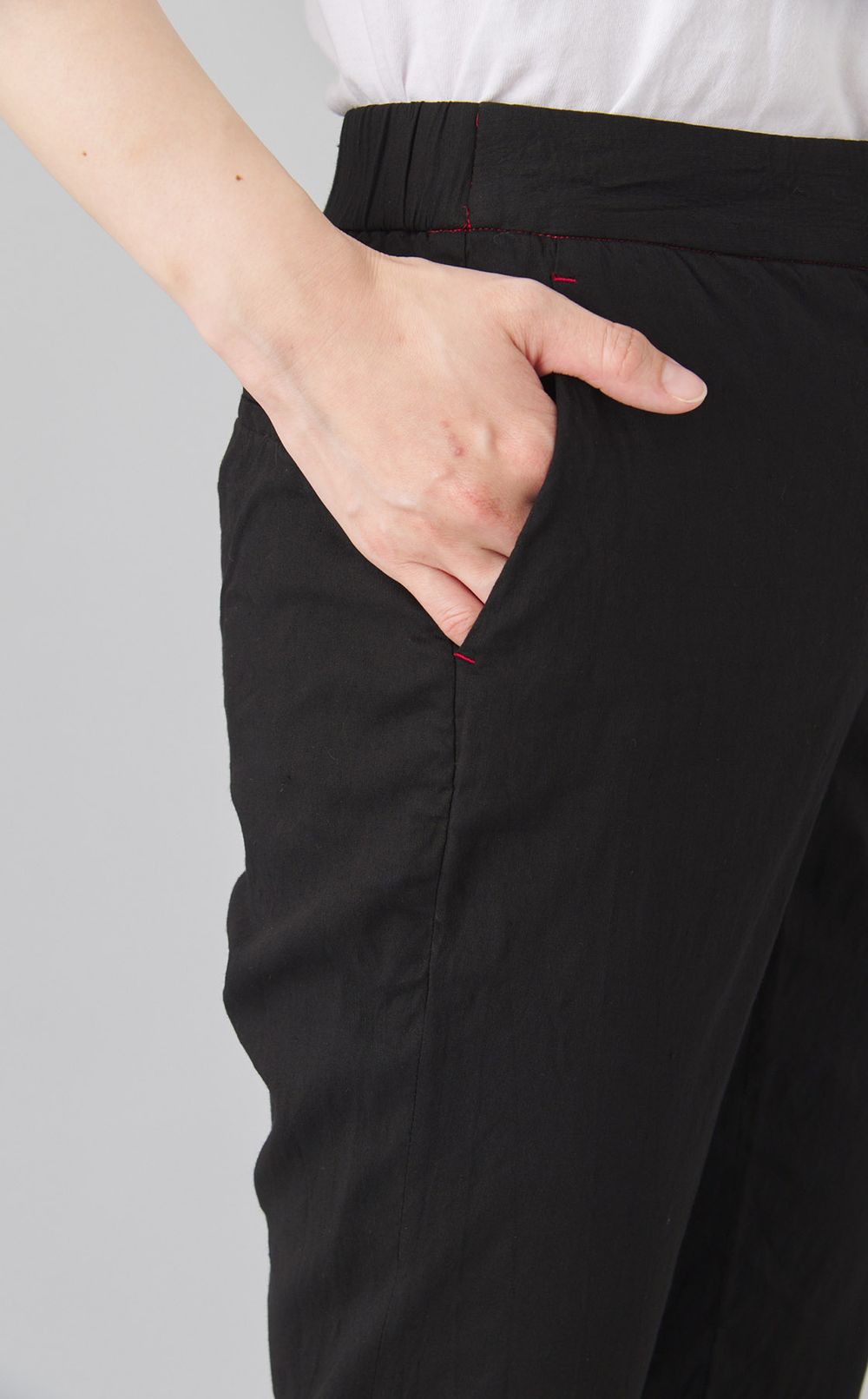 【reADdress】リネン混スリムテーパードパンツ