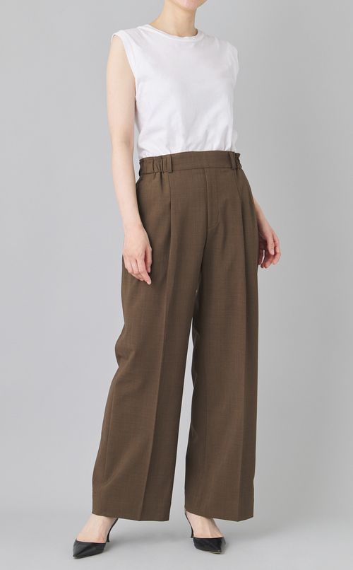 ストレッチウールストレートパンツ