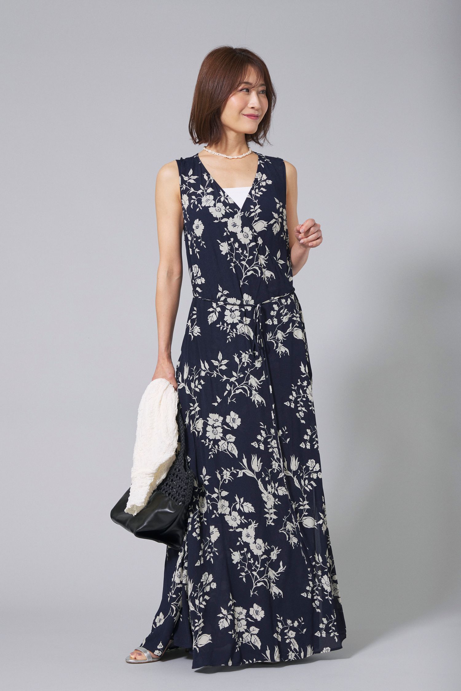S MaxMara 花柄ノースリーブワンピース 38 S MaxMara 花柄ノースリーブワンピース 38