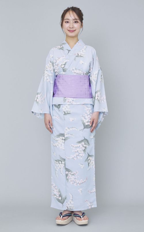 浴衣すずらん柄