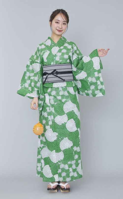 ポンポン菊柄 浴衣