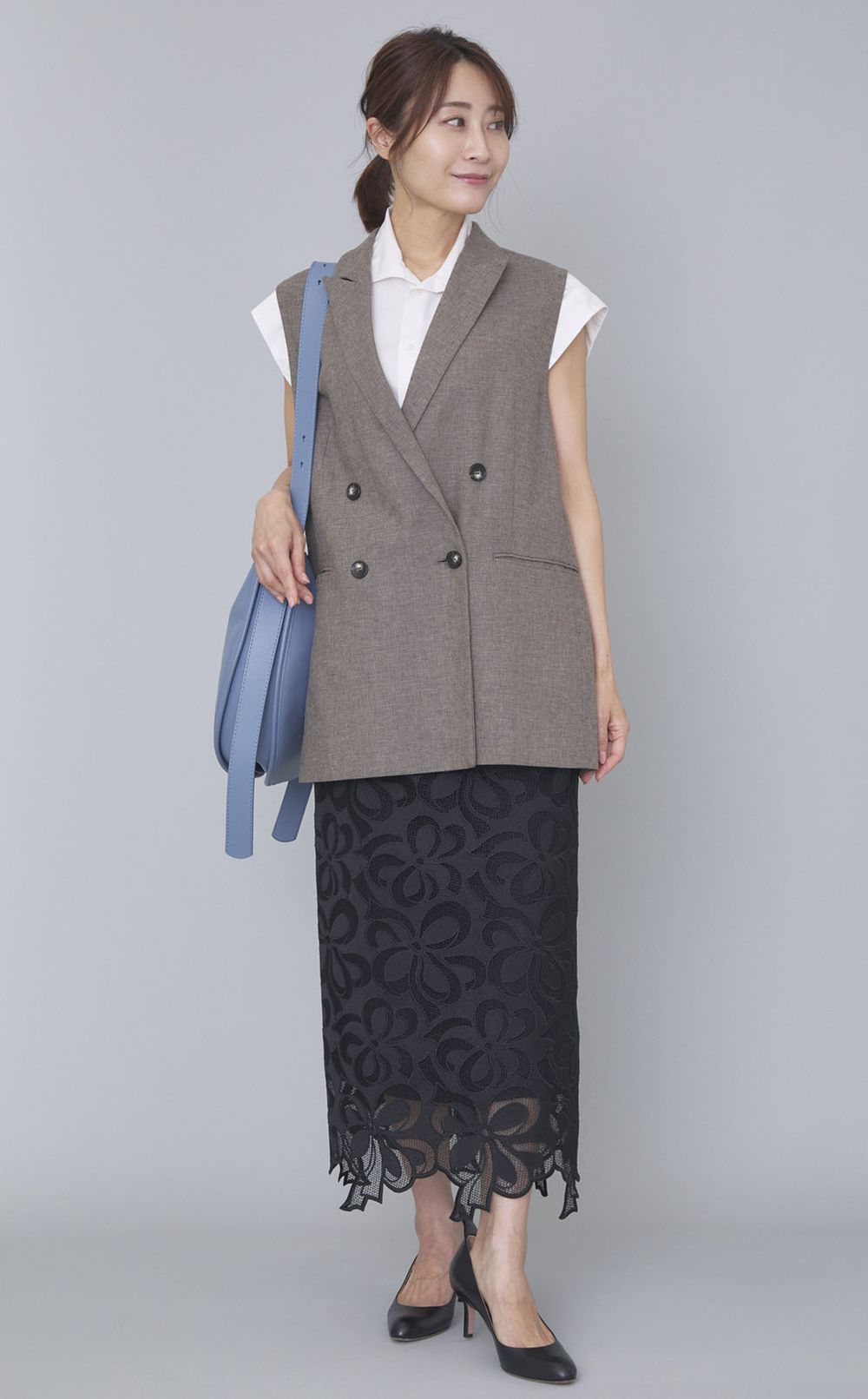 コットンリネンダブルベスト