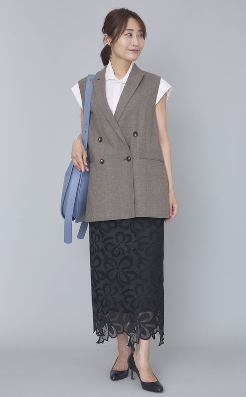 リボンレースタイトスカート