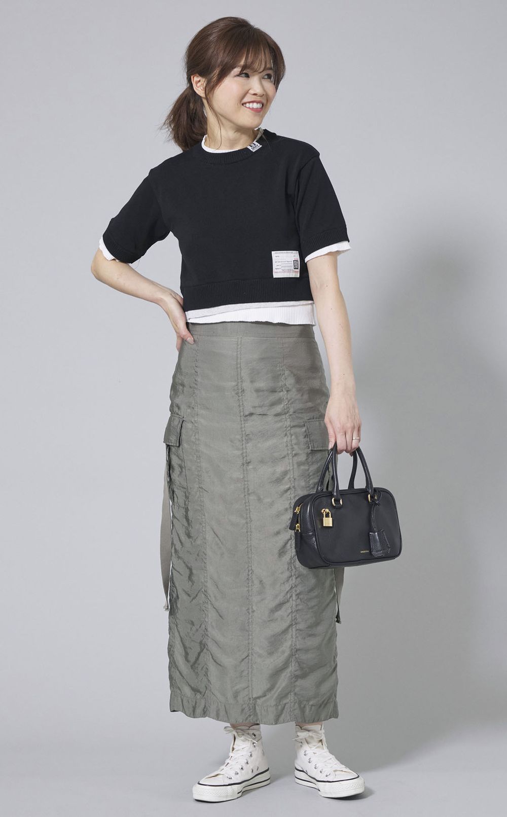 レイヤードライクショートスリーブニット