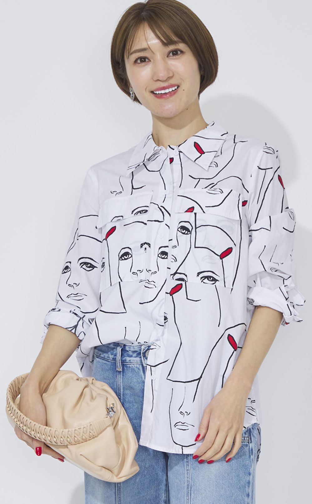 ラムレザーワンショルダーがま口バッグ