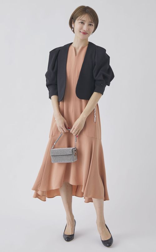 パール付フリルワンピース