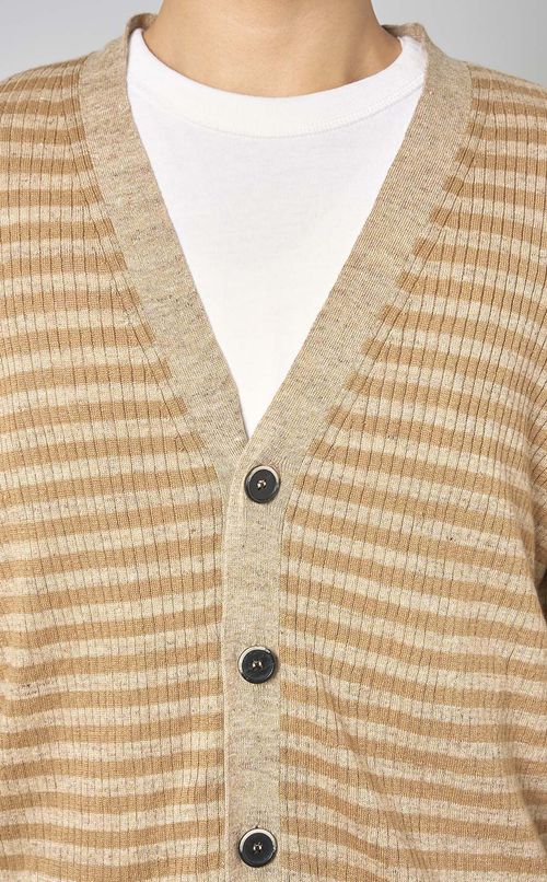 ボーダーリネンカーディガン