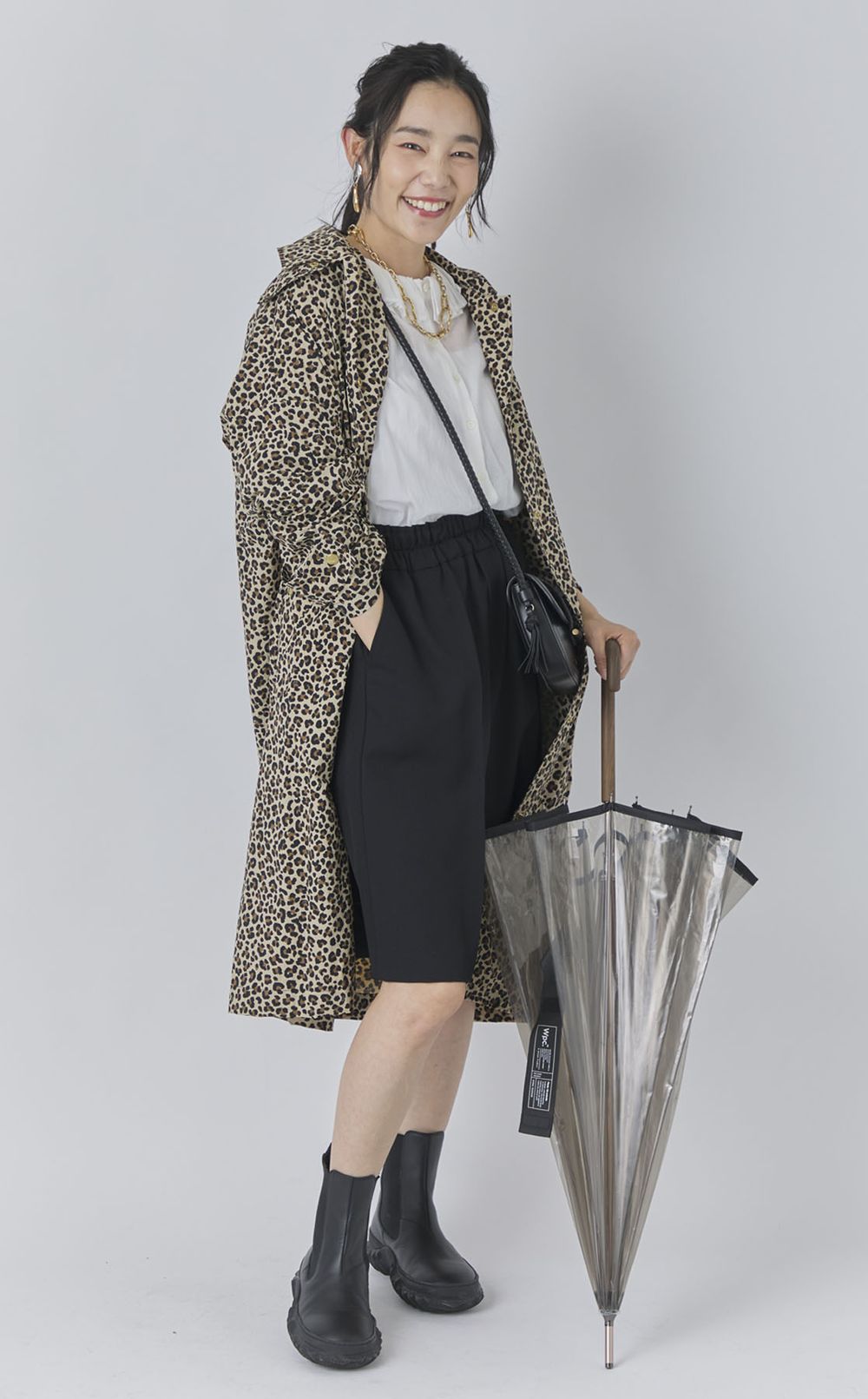 レオパードパッカブルレインコート