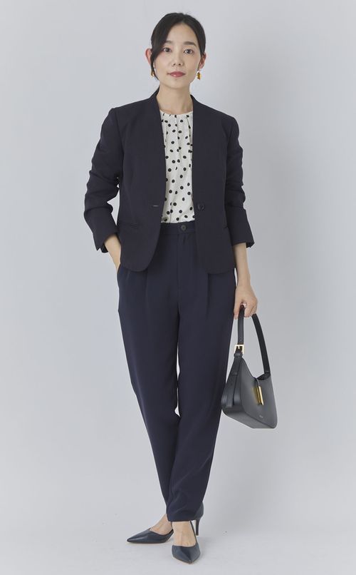 ドットボリュームスリーブブラウス