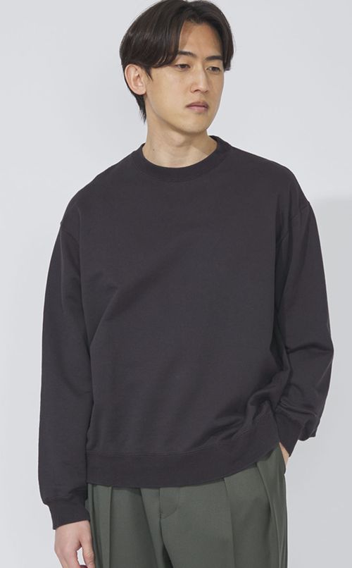 コットン裏毛クルーネックカットソー