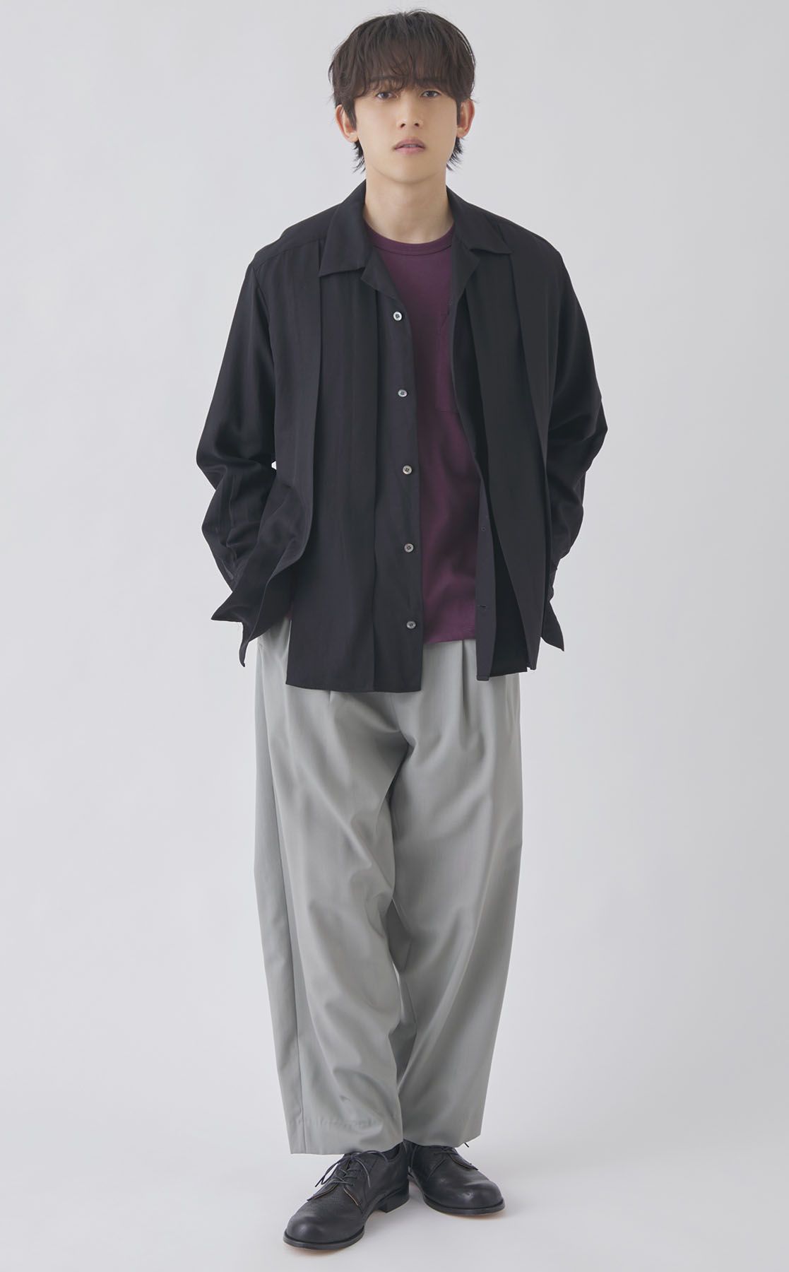 08sircus｜ウールトロピカルタックワイドパンツ