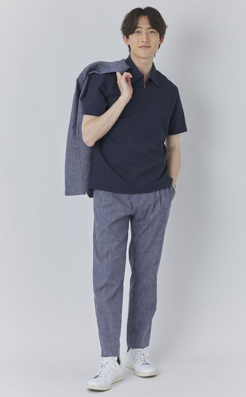 リネンコットンシングルジャケット