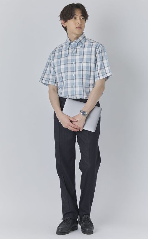 ウールデニムシャンブレーイージーパンツ