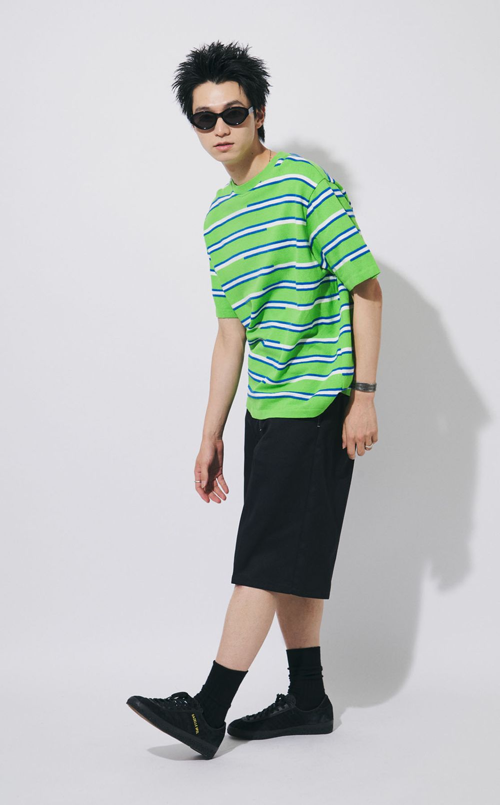 コットン混ワイドショーツ