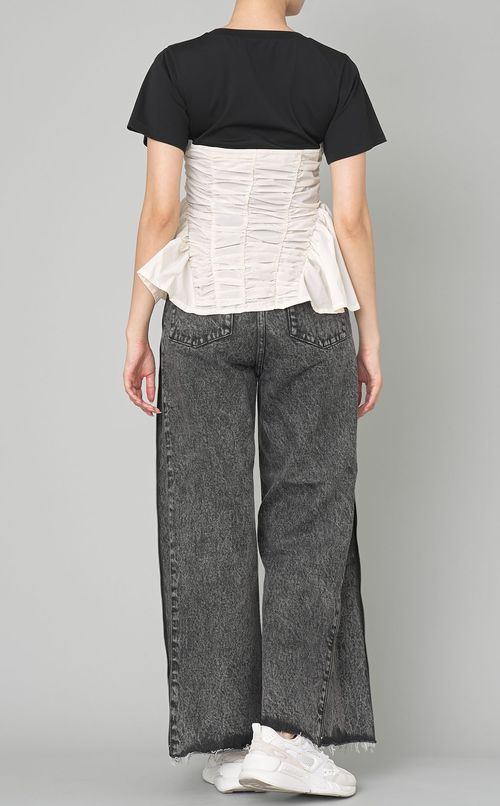 タフタペプラムドッキングTシャツ