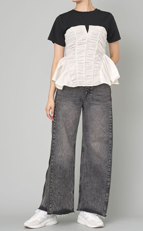 サイドロングジップデニム