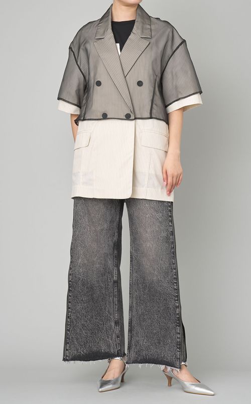 サイドロングジップデニム