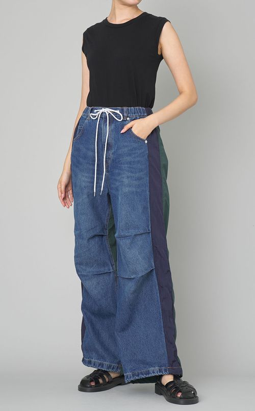 デニムトラックパンツ