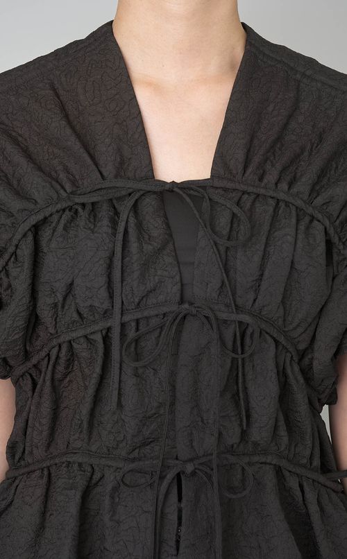 シャーリングリボンブラウス