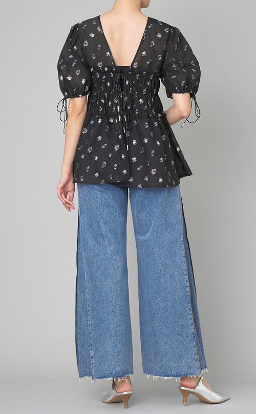 フラワージャガード2wayブラウス