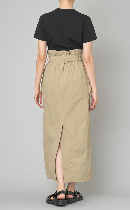 ベルト付ナイロンマキシスカート