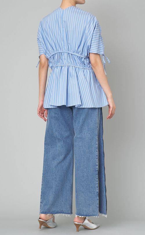 シャーリングリボンブラウス