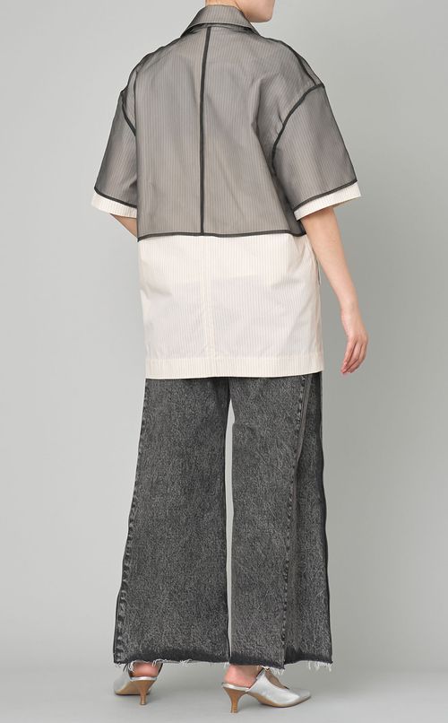 シースルーレイヤードジャケット