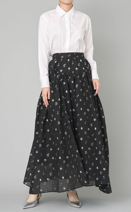フラワージャガードボリュームスカート