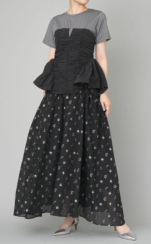 フラワージャガードボリュームスカート