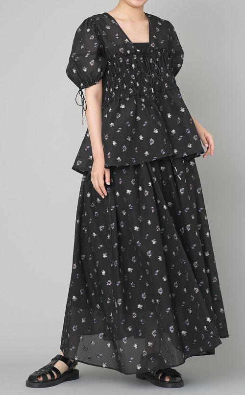 フラワージャガード2wayブラウス