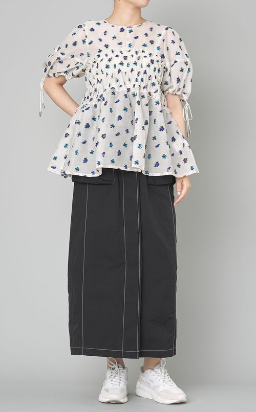 フラワージャガード2wayブラウス