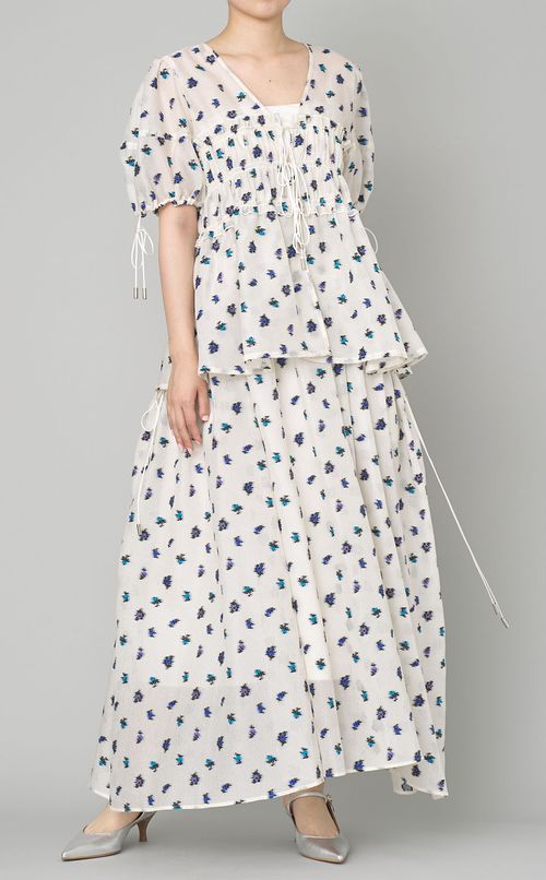 フラワージャガードボリュームスカート