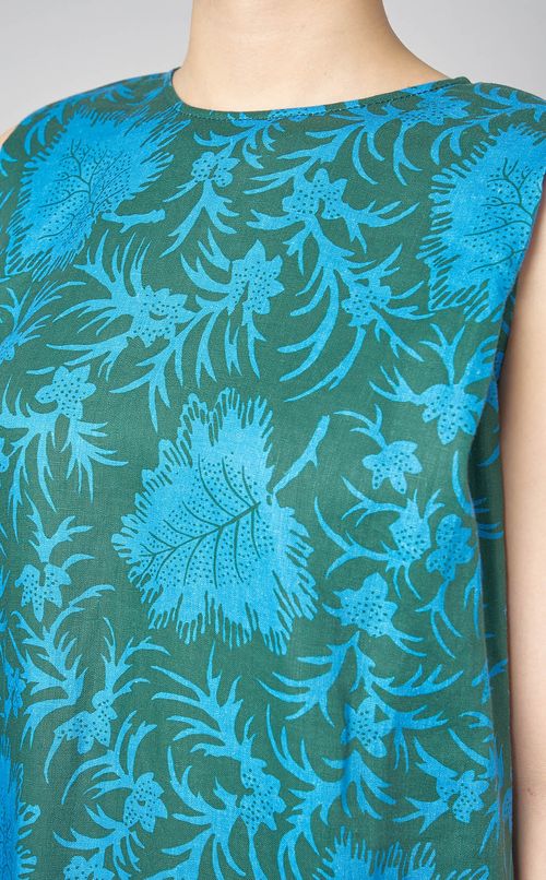 コットンプリントオーバータックドレス