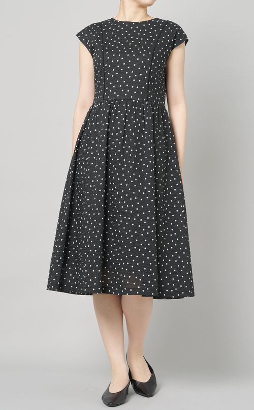 ドットフレンチスリーブワンピース
