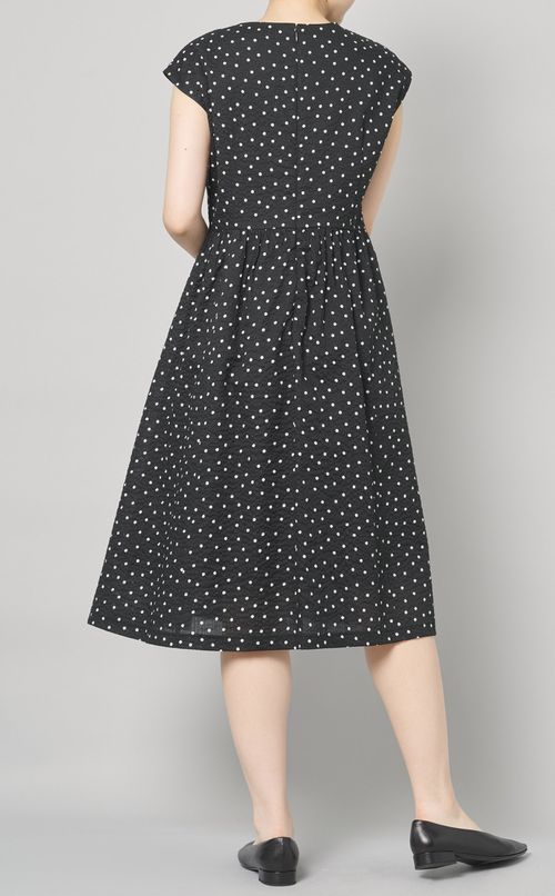 ドットフレンチスリーブワンピース