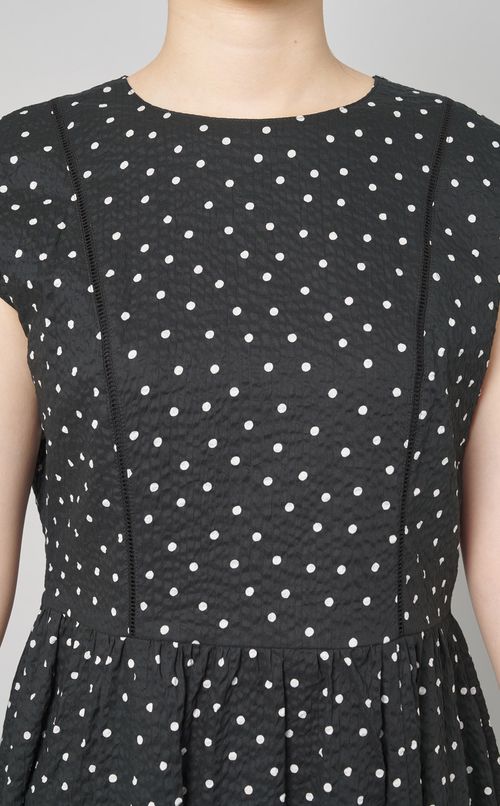 ドットフレンチスリーブワンピース