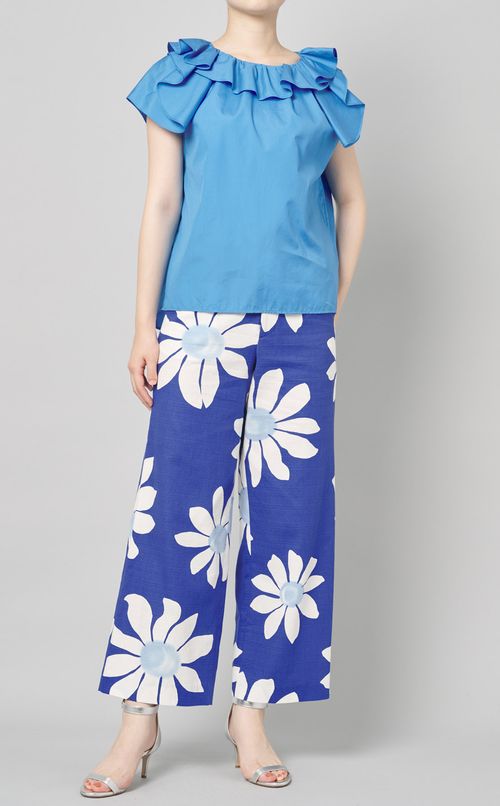 フラワープリントワイドパンツ